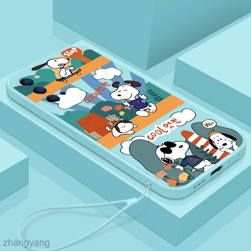 Ốp Điện Thoại Silicone In Hình Snoopy Có Dây Đeo Cho oppo reno 4 reno 5 reno 3 reno2 f reno 2