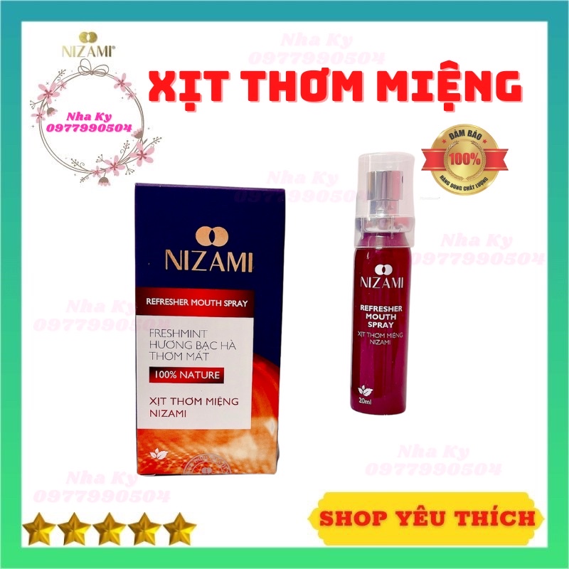 Xịt thơm miệng Nizami 20ml chính hãng giúp hơi thở thơm tho