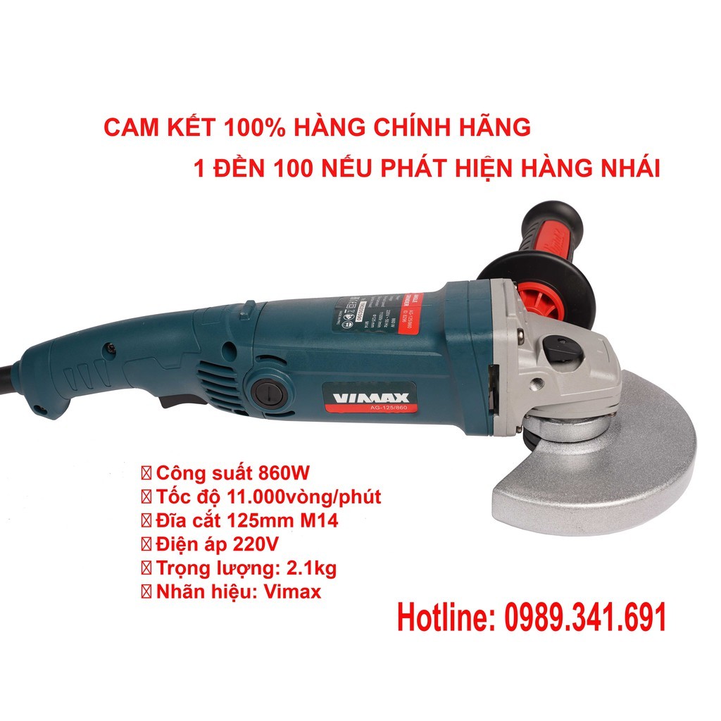 Máy Mài - Cắt Góc Cầm Tay Đa Năng BH 12 Tháng Chính Hãng Vimax AG 125/860