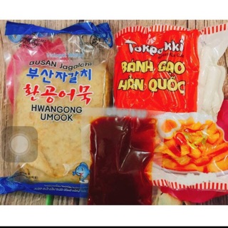 Combo Bánh Gạo Hàn Quốc tokbokki kèm 100gr sốt kèm chả cá