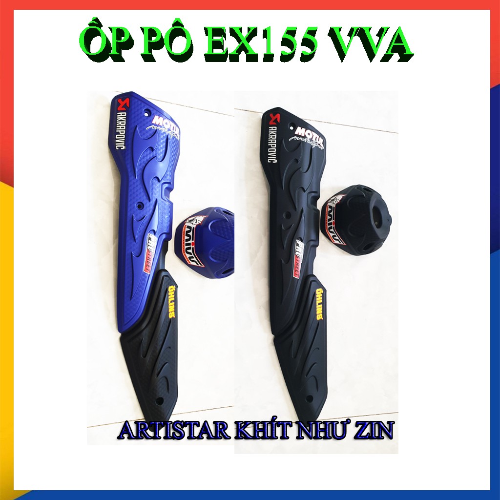 Ốp pô exciter 155 - ex 155 vva ,  ( 1 Bộ Đủ Ốp Pô + Chụp Đuôi Pô )