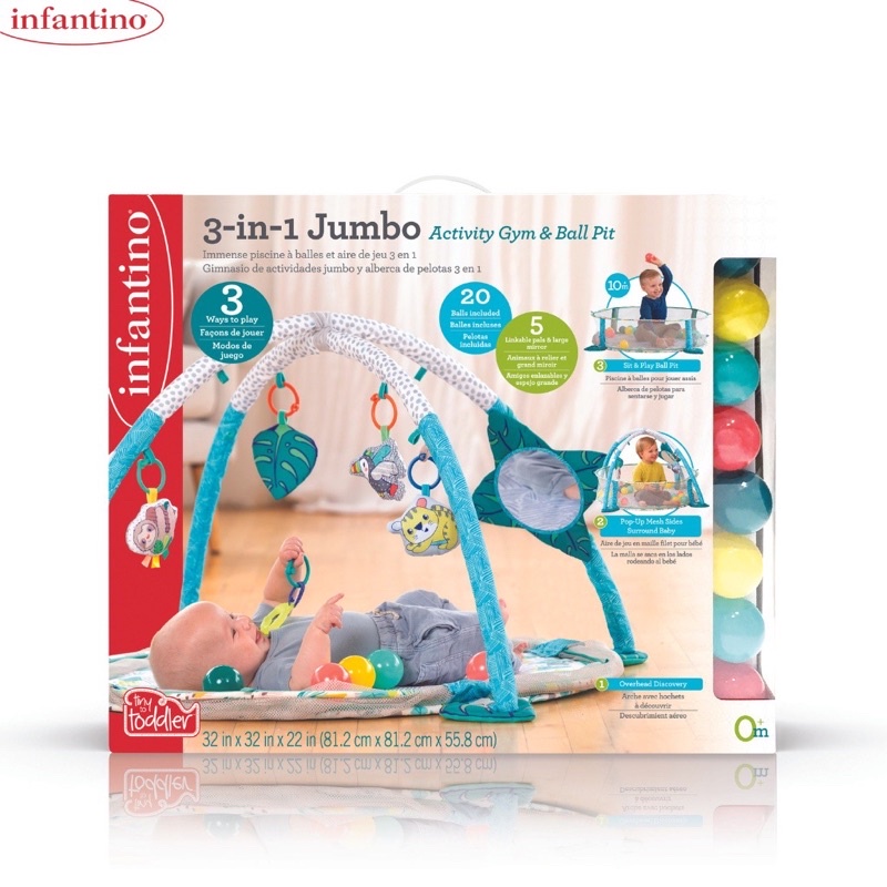 Thảm Chơi Kiêm Quây Bóng 3IN1 Jumbo INFTANTINO Dành Cho Bé Giúp Phát Triển Các Kỹ Năng Vậng