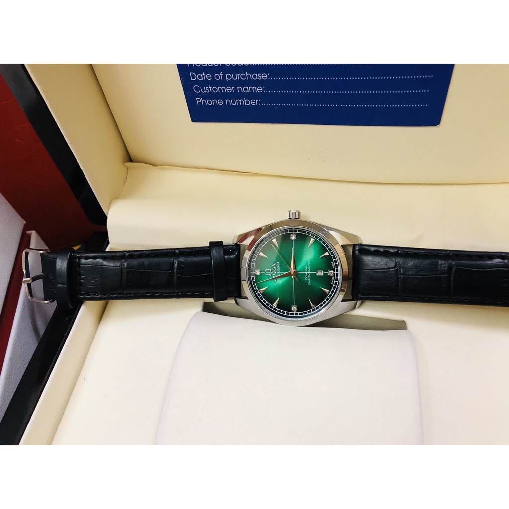 Đồng hồ nam 0mega- Lục Bảo 38mm, Dây da | BigBuy360 - bigbuy360.vn