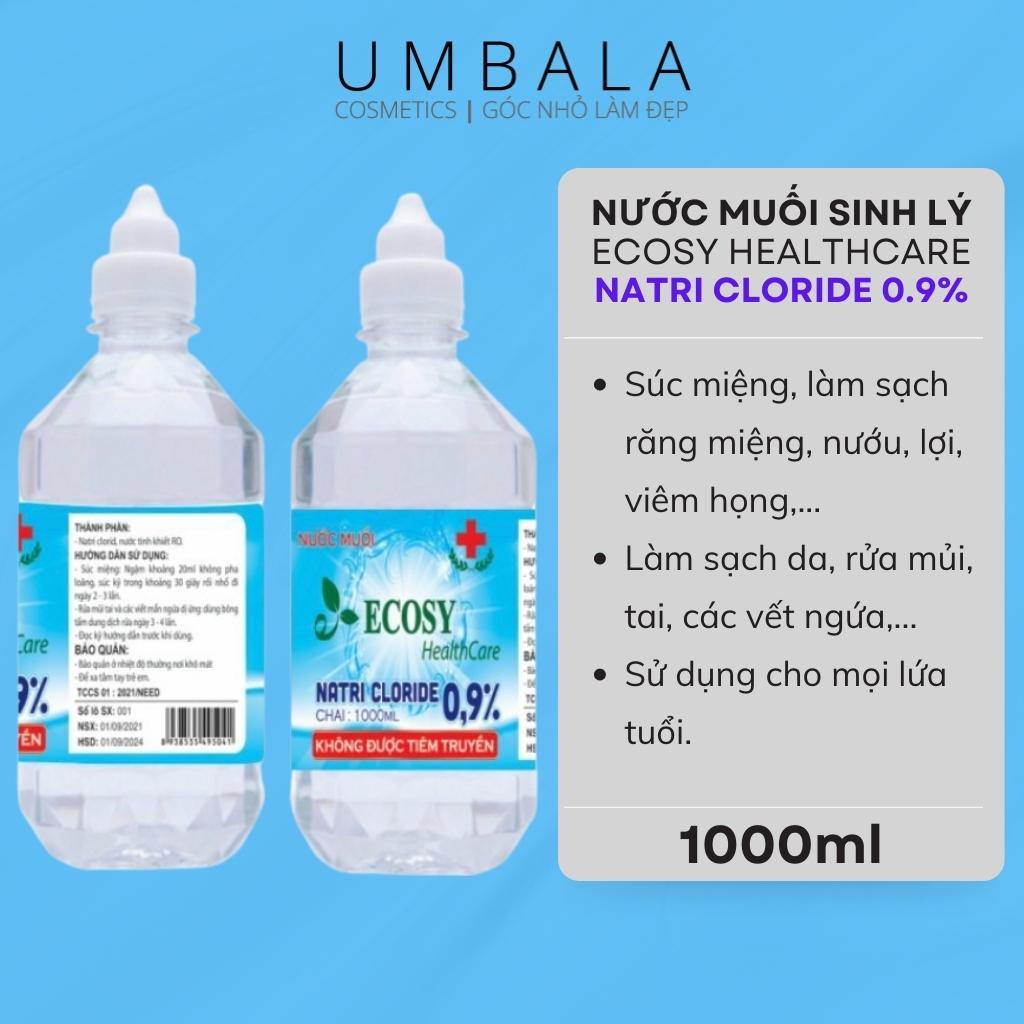 Nước muối sinh lý Ecosy Natri Cloride 0,9% (1000ml)