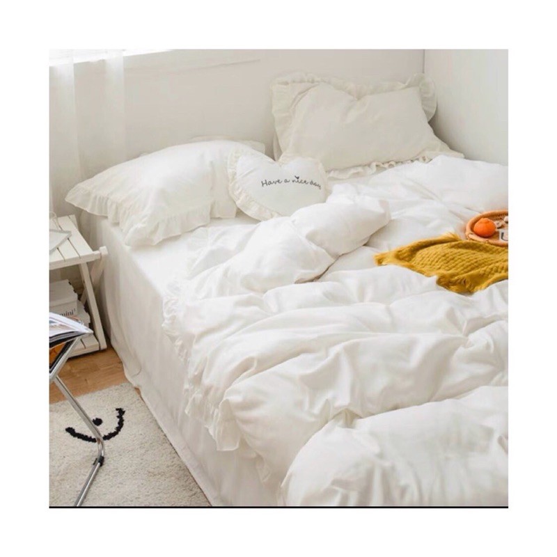 Bộ chăn ga Cotton TC viền bèo hoạt tính cao cấp(chat để chọn mẫu)