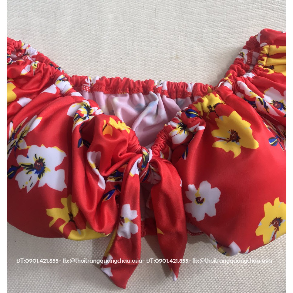 (Hàng Nhập) Bikini 2 mảnh, quần cạp cao, áo hoa Style Hàn quốc #K810