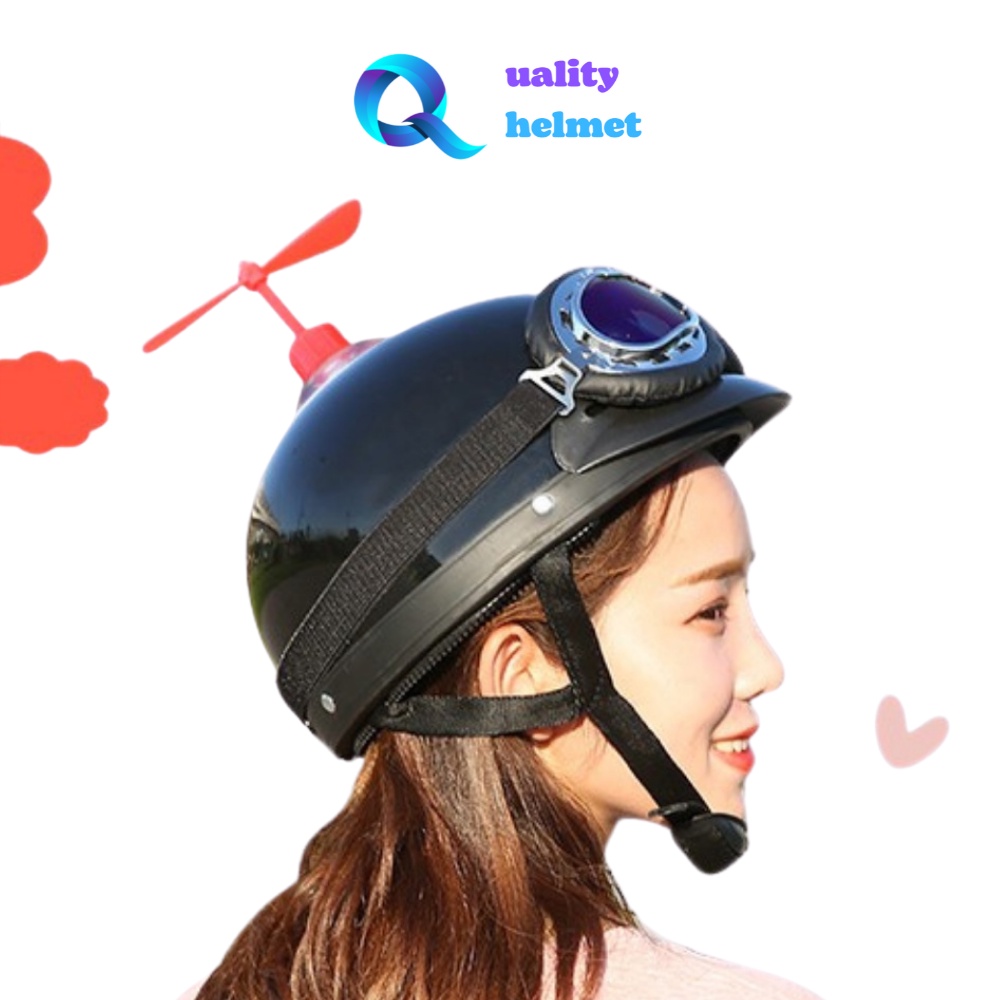 Chong Chóng Gắn Mũ Bảo Hiểm Nửa Đầu ,Mũ 3/4 Cute Nhiều Màu