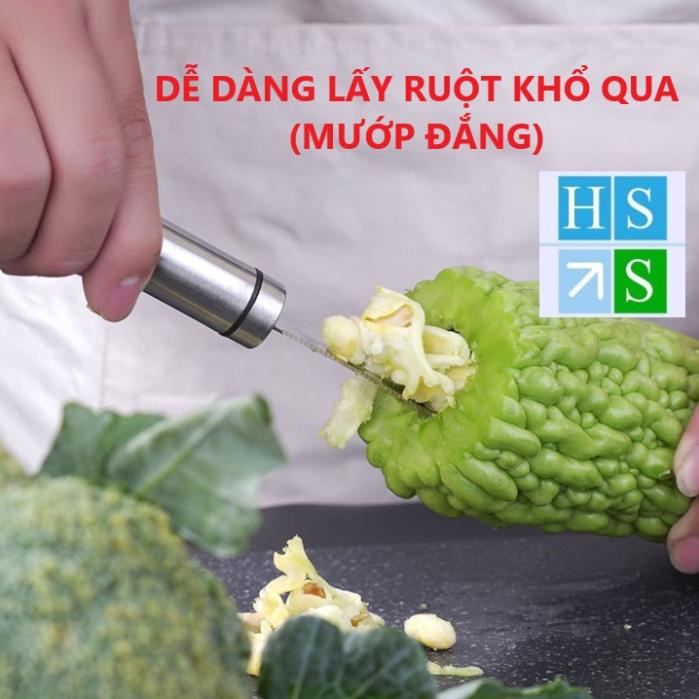 DỤNG CỤ LẤY RUỘT KHỔ QUA hạt củ quả trái cây INOX 304 dùng lấy ruột mướp đắng ớt dưa leo tiện dụng - HS Shop Thủ Đức