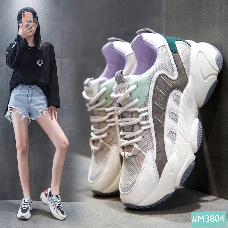 Giày Sneaker Độn Đế MINSU Fashion M3804, Giày Thể Thao Nữ Độn Đế Hàn Quốc Rất Đẹp Khi Mang Đi Chơi, Đi Học, Du Lịch