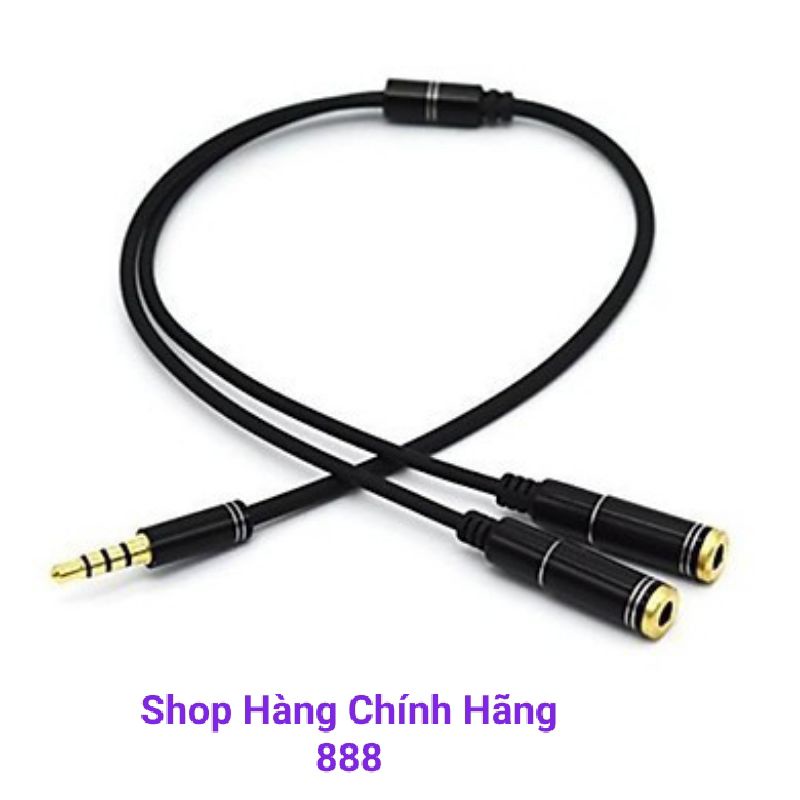 Dây audio chia Jack Loa Chuẩn 3.5mm từ 1 ra 2 Đầu Mạ Vàng Cho 2 Loa Hoặc 2 Tai Nghe ( 4 khấc)