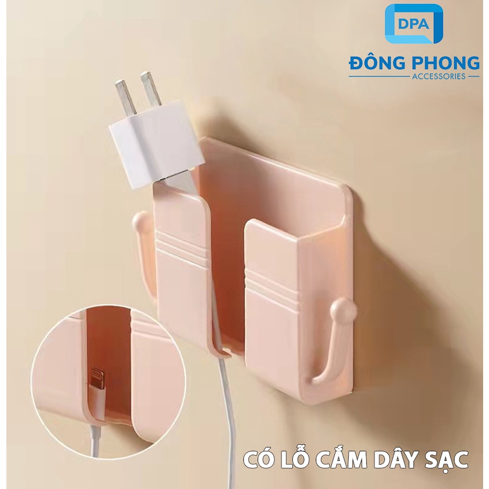 Giá Đỡ Điện Thoại Dán Tường Có Móc Treo Phụ Kiện