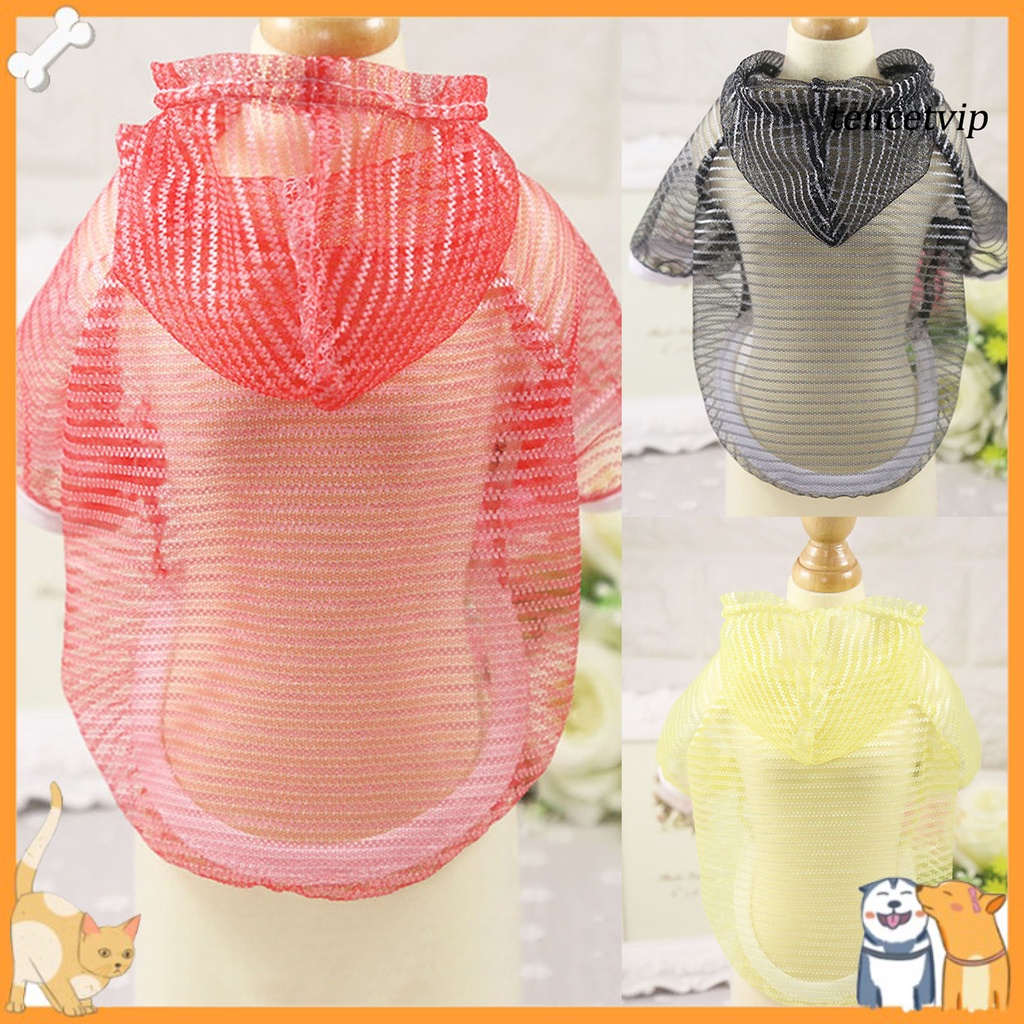 Áo Chống Nắng Có Mũ Trùm Đầu Bằng Polyester In Họa Tiết Mùa Hè Cho Cún Cưng