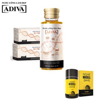 Combo 2 hộp Dưỡng chất uống làm đẹp Collagen ADIVA 14 lọ/ hộp - Tặng 1 hộp Nghệ Micell ADIVA 14v