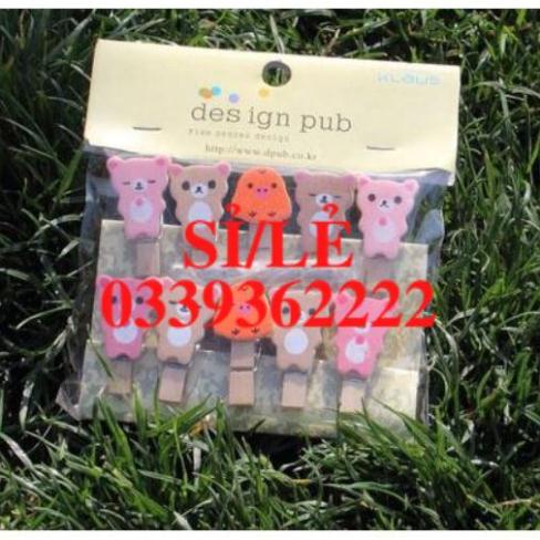 [ HAIANHSHOP ] Set 10 kẹp gỗ mini xinh xắn, nhiều mẫu   Duashop &gt;