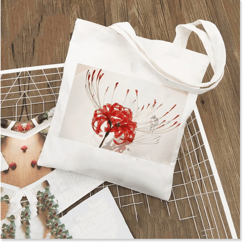 TÚI TOTE VẢI BỐ ĐEO VAI CANVAS HOA BỈ NGẠN Thời trang AOMIVN SKU 015 vuhuyen store