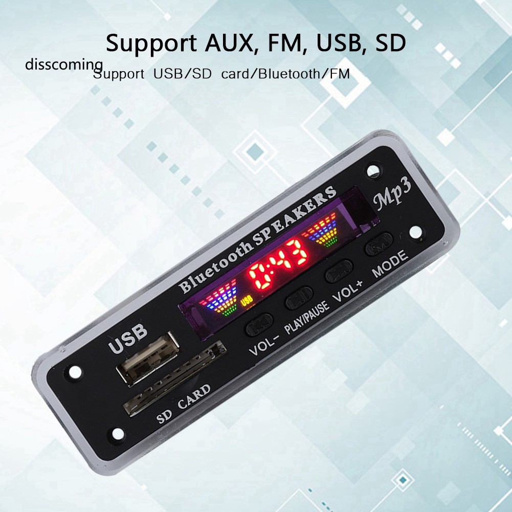 Bảng Mạch Giải Mã Bluetooth 5.0 MP3 FM Radio USB SD Thẻ SD Chuyên Dụng Cho Xe Hơi