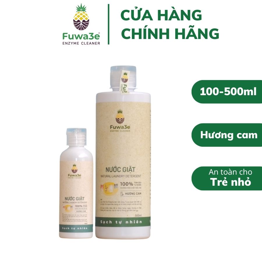 Nước giặt Fuwa3e, nước giặt xả hương cam organic sinh học an toàn nhạy cảm