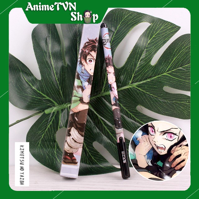 Bút Viết cao cấp Anime Kimetsu no Yaiba  - Dạ bi mực đen kèm hộp in hình thân bút và hộp
