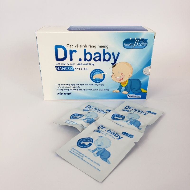 Rơ lưỡi thảo dược Dr.Baby hộp 30 miếng, vệ sinh răng miệng, đã tiệt trùng