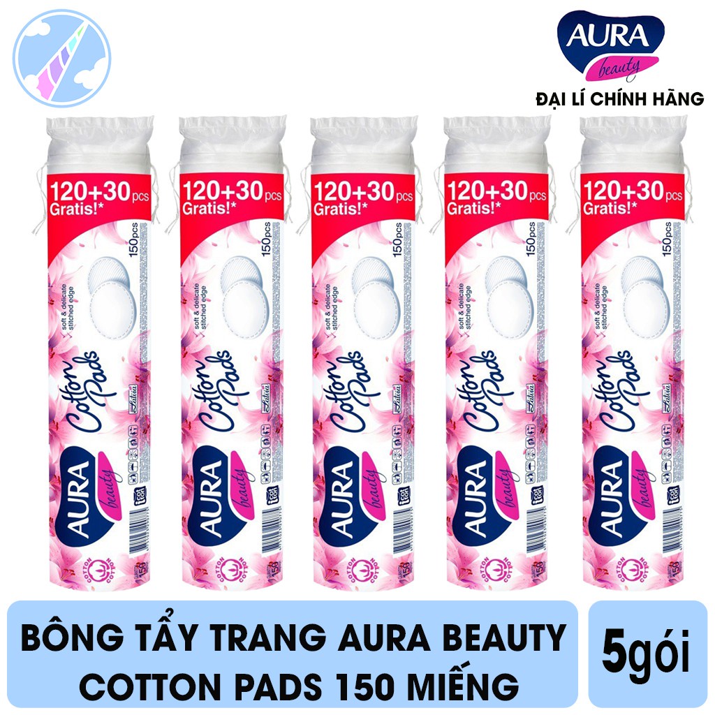 Bông Tẩy Trang Aura Beauty Cotton Pads 150 Miếng/Gói