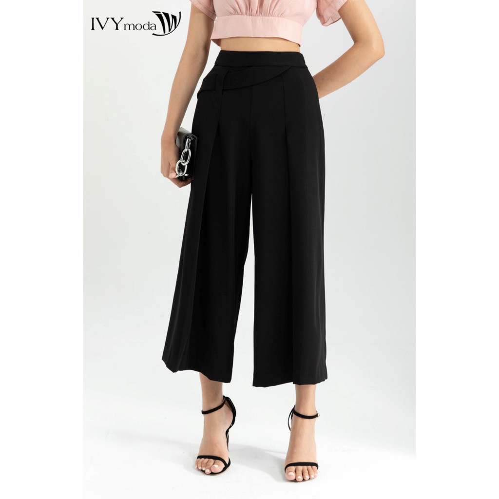 [NHẬP WABRTL5 GIẢM 10% TỐI ĐA 50K ĐH 250K ]Quần lửng nữ cạp kiểu thiết kế IVY moda MS 21M6383