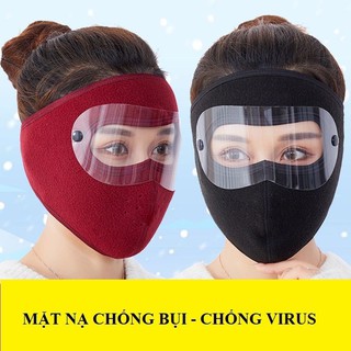 MẶT NẠ BẢO VỆ CHẤT VẢI NỈ. CÓ KÍNH CHẮN TRONG SUỐT CHỐNG NẮNG BỤI VIRUT. TIỆN LỢI KHI SỬ SỤNG