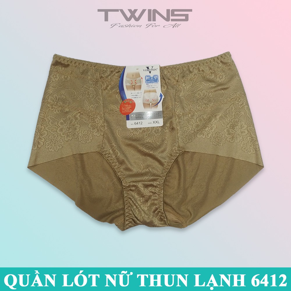 Quần lót nữ ren sexy cao cấp cạp cao Voronin 6412 không lộ đường may ôm bụng nâng mông mềm mại size 60kg-70kg