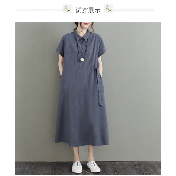 A278 váy bigsize freesize cổ tàu cách điệu thắt eo thời trang phong cách mẫu mới