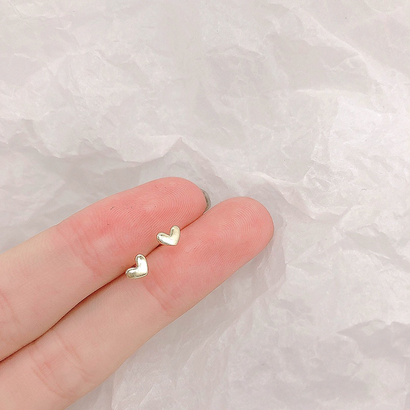 Bông tai mạ bạc 925 hình trái tim đơn giản cho nữ