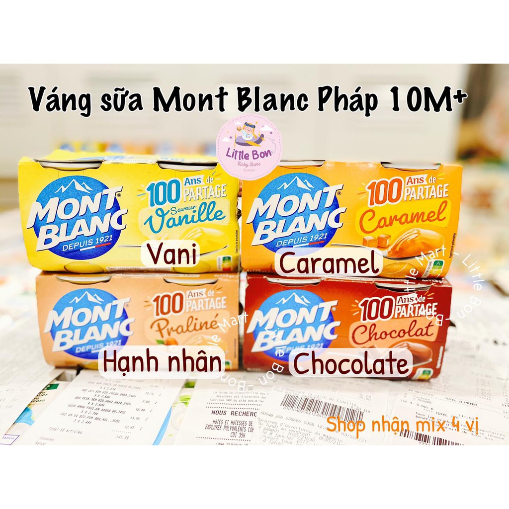 Váng sữa Mont Blanc Pháp (4x125gr) cho bé 10M_Date 08/2022