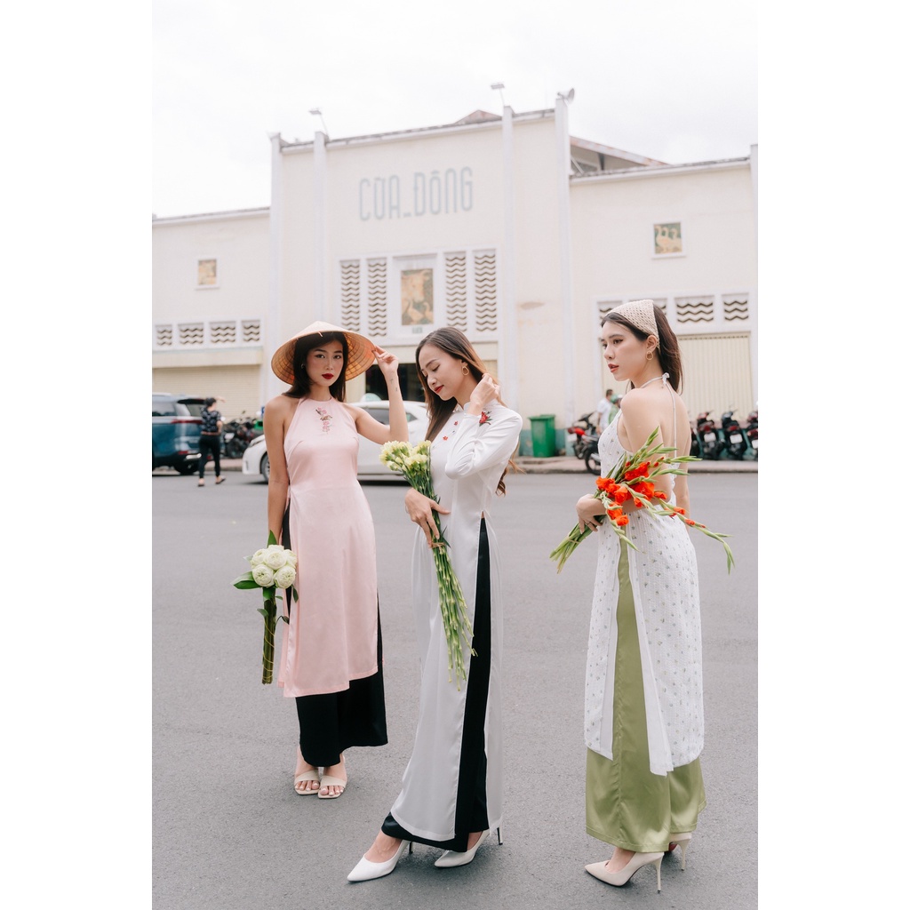 MINX - Áo Dài Lụa Thêu Tay Xuân Viên