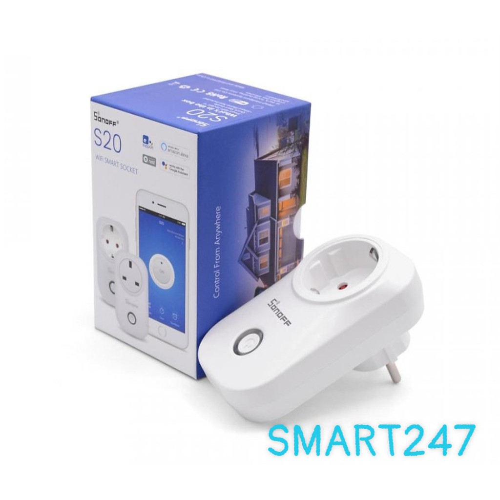 Ổ Cắm WIFI SONOFF S20 Chuẩn EU Ứng Dụng Ewelink Điều Khiển Từ Xa Hẹn Giờ Nhà Tự Động Hóa