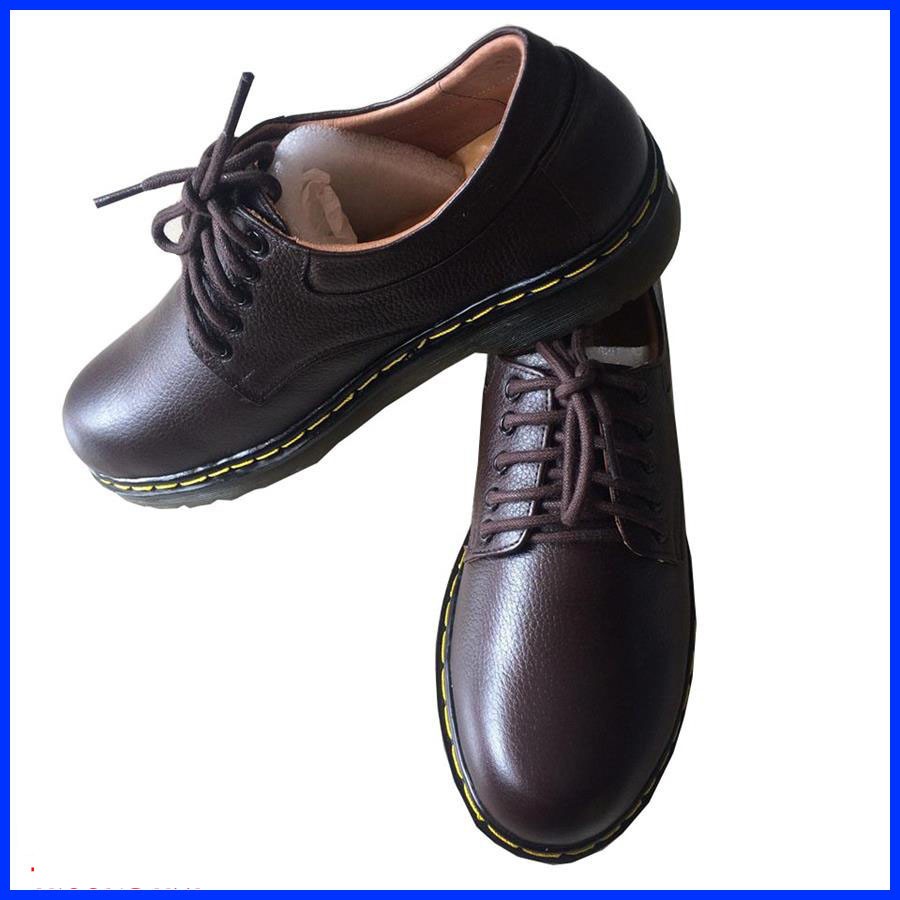 Giày Doctor nâu da bò thật cao cấp TH074