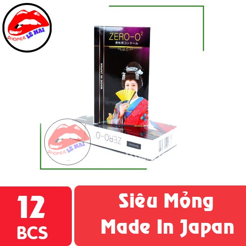 Bao Cao Su Nhật Bản Zero O2 Siêu Mỏng Hộp 12 BCS