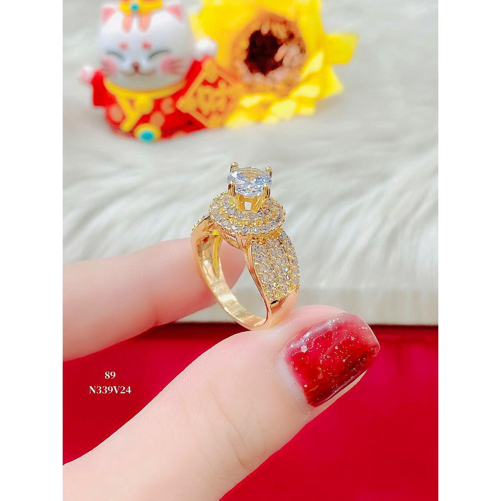 Nhẫn nữ UHA mạ vàng 18K đính đá CZ N339