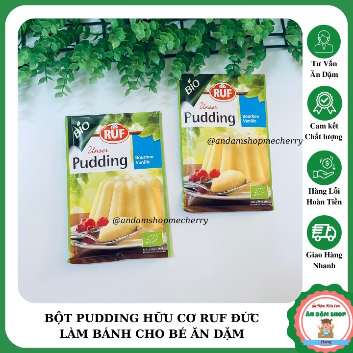 Bột Pudding hữu cơ Ruf Đức làm bánh cho bé ăn dặm