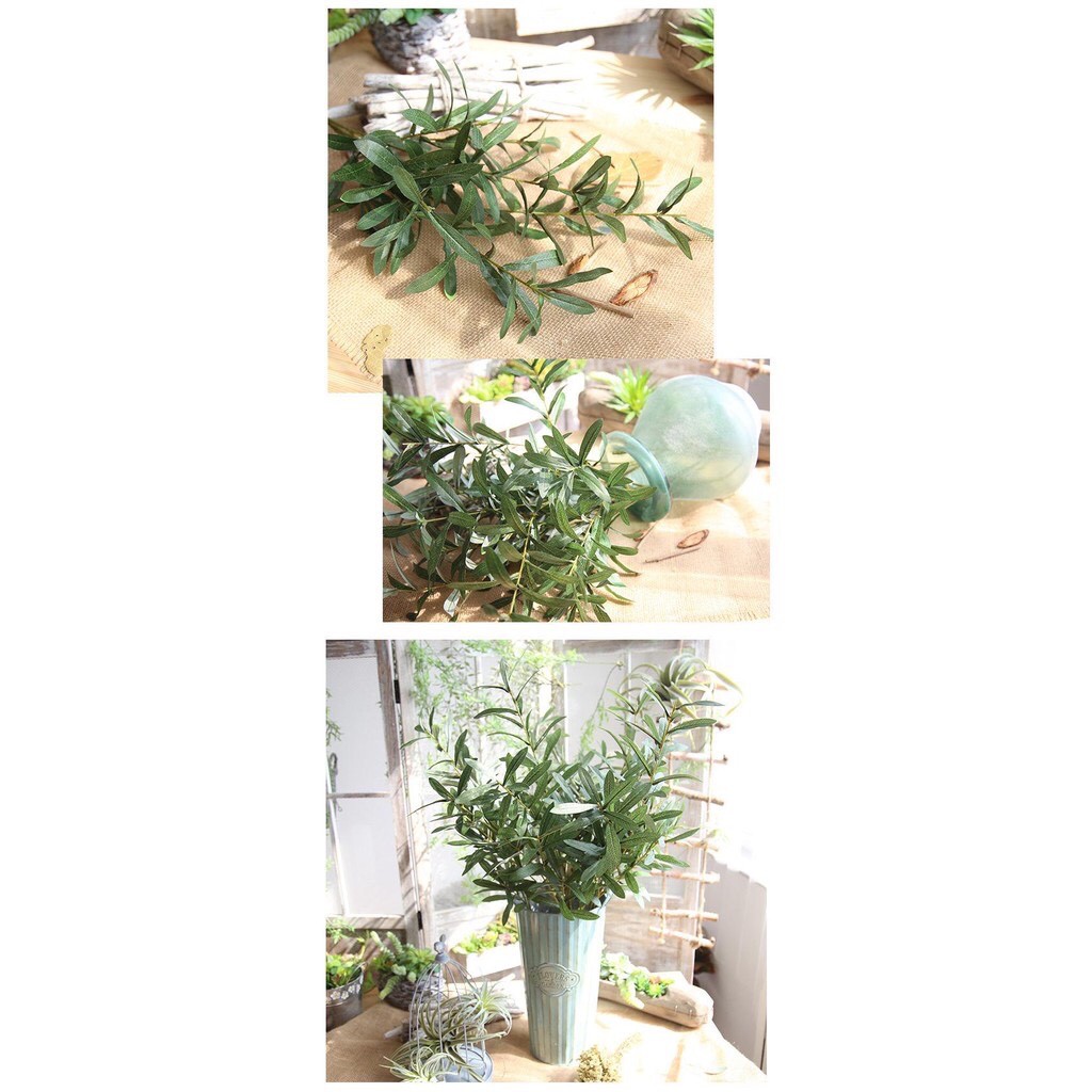 Cành oliu 6 nhánh trang trí nhà cửa cắm giỏ giỏ hoa decor nhà cửa trang trí sự kiện làm cây giả