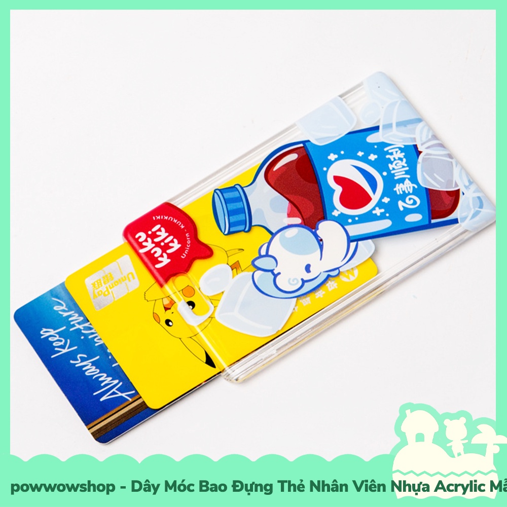 [Sẵn VN - Hỏa Tốc] Dây Móc Bao Đựng Thẻ Nhân Viên Nhựa Acrylic Mẫu Colorful Unicorn Bottle