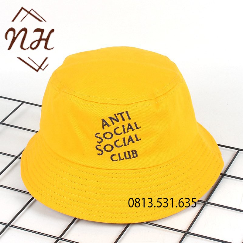 Mũ bucket nam, nón tai bèo nữ thêu chữ Anti social social club ASSC ulzzang thời trangđẹp - ẢNH THẬT - Mũ bucket hat M04