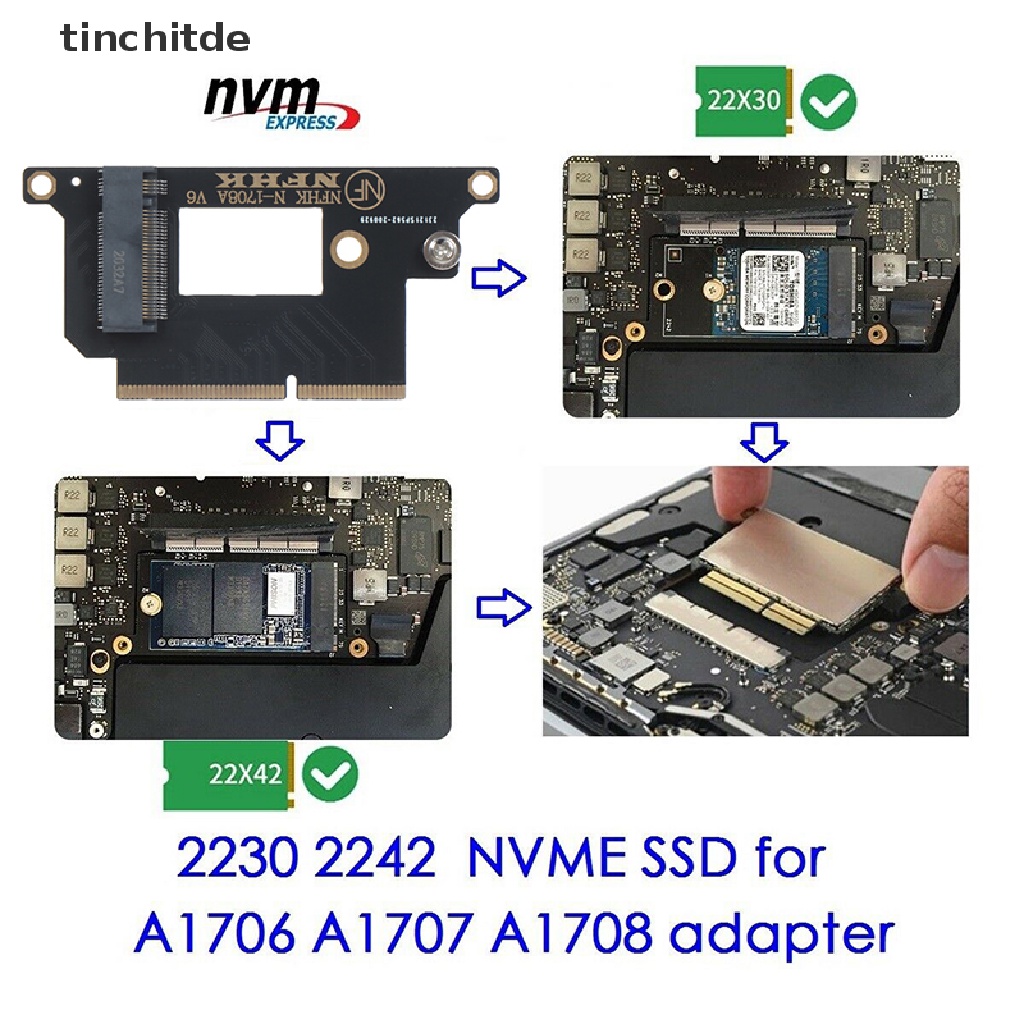 Thẻ chuyển đổi NVMe M.2 NGFF SSD thích hợp cho MacBook Pro 13&quot; 2016-2017 A1708