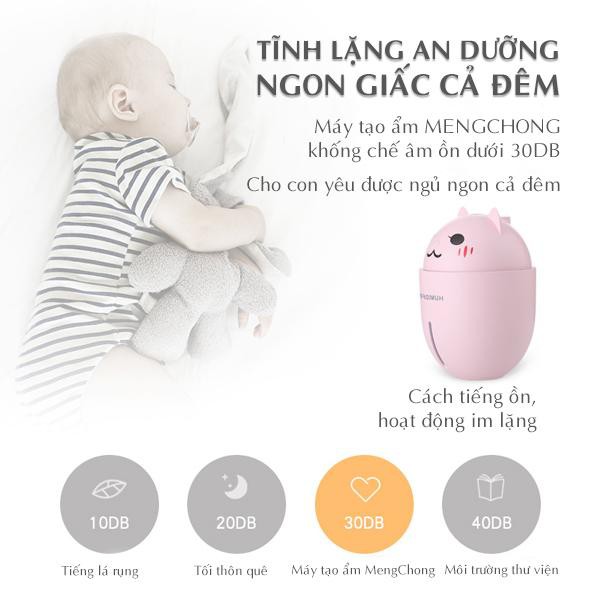 Máy phun sương mini, máy xông tinh dầu hình thú Humidifier (tặng đèn led + quạt cổng USB)