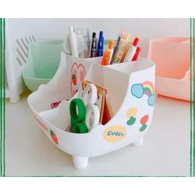 Khay kệ nhựa 5 ngăn để mỹ phẩm đồ dùng học tập