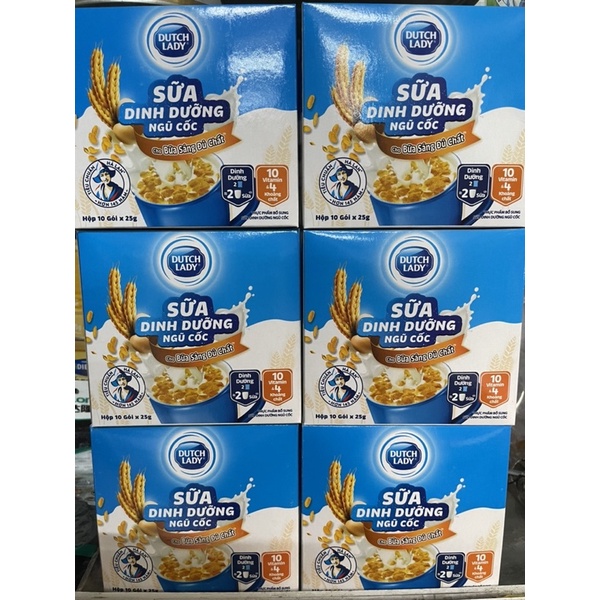 Ngũ cốc sữa Cô Gái Hà Lan  hộp 10 gói x25g