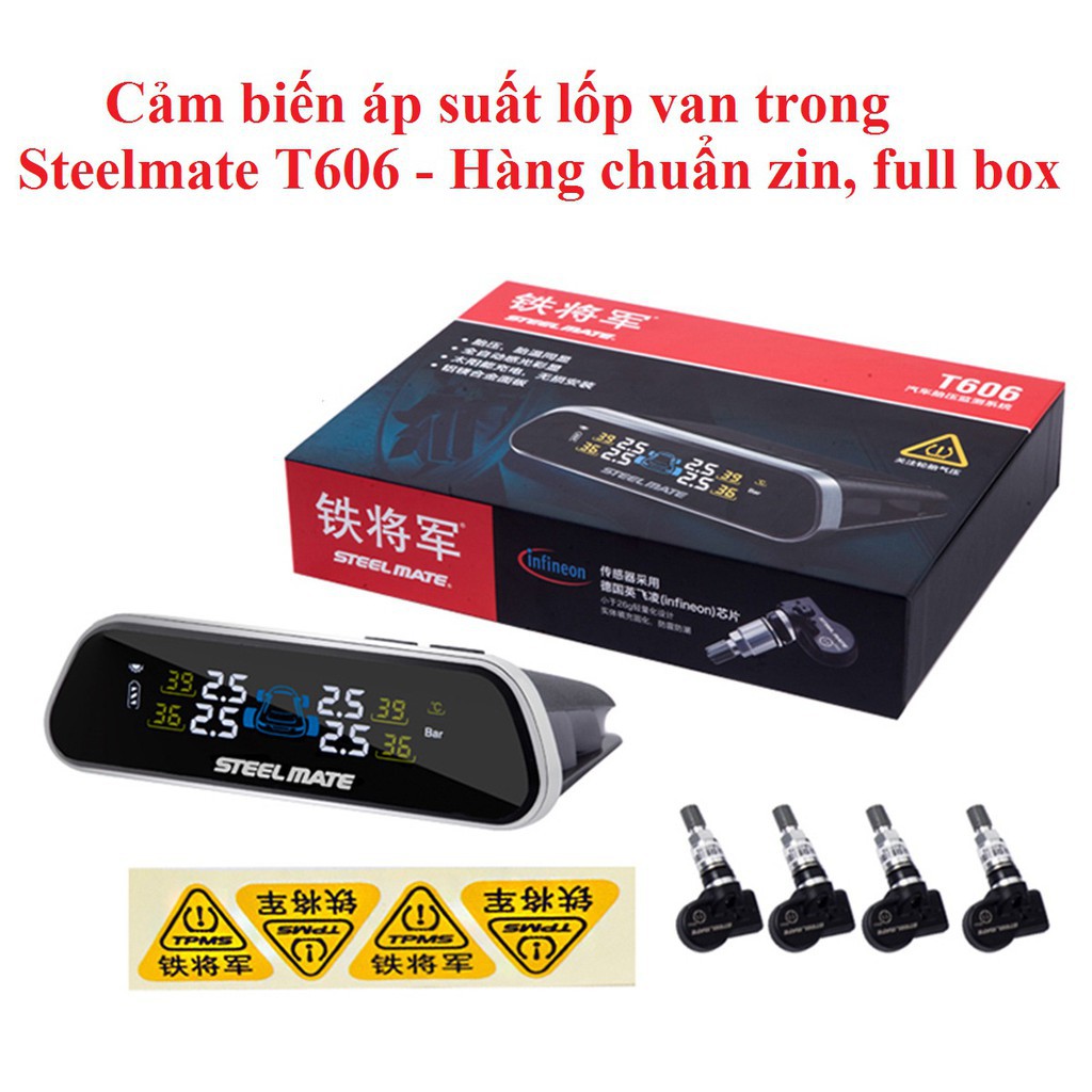 Cảm biến áp suất lốp Steelmate T606 cao cấp bảo hành 12 tháng (Cấu hình tương đương Steelmate MT11)