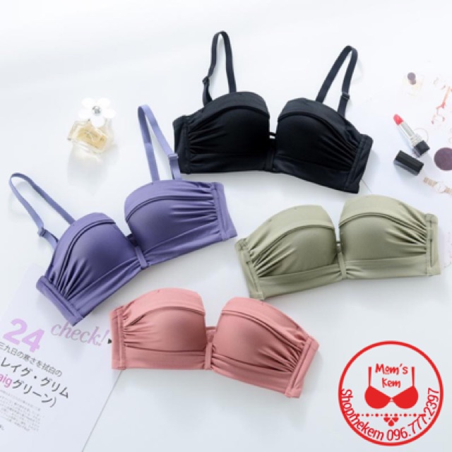 Bộ Đồ Lót Nữ Cúc Ngang Không Gọng Đệm Dày Nâng Ngực Chống Xệ Khe Hình Chữ V Siêu Sexy _ DB6 - S1 | WebRaoVat - webraovat.net.vn