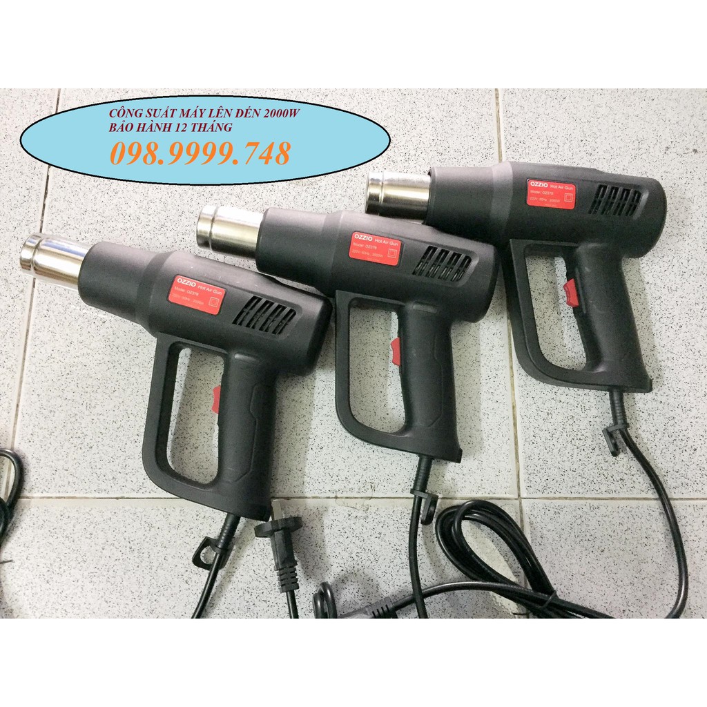 MÁY KHÒ OZZION 2000W- MÁY THỔI HƠI NÓNG CÔNG SUẤT LÊN ĐẾN 2000W- LÊN NHIỆT SIÊU NHANH