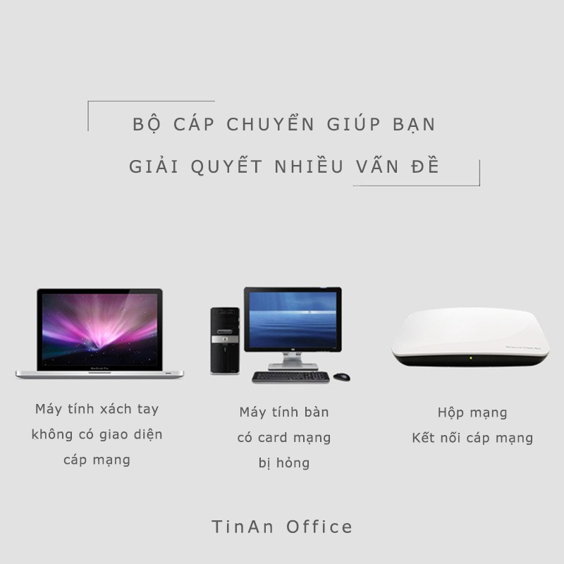 Bộ Cáp Chuyển USB 2.0 Sang Cổng Mạng LAN Ethernet 100 Mbps Cho Macbook, PC, Laptop | BigBuy360 - bigbuy360.vn