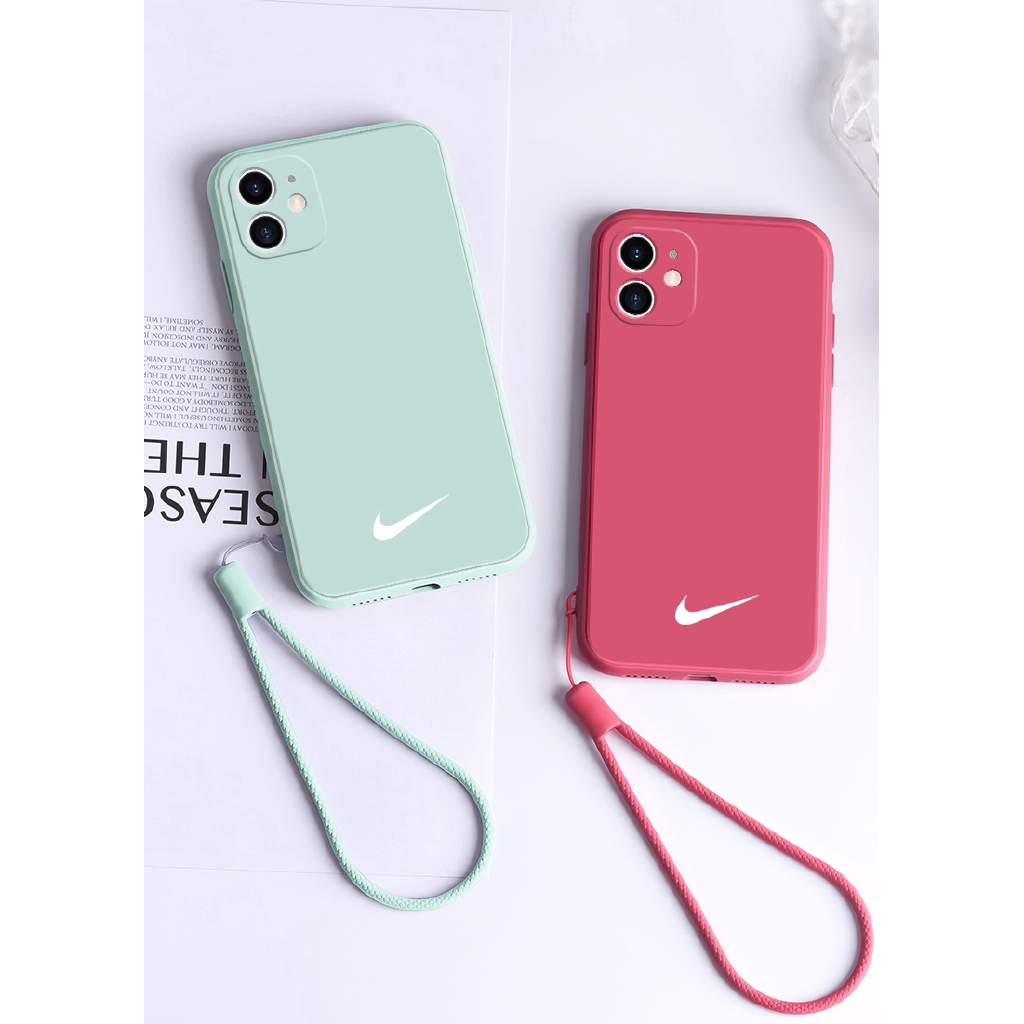 Ốp điện thoại silicone mềm màu kẹo có dây đeo cho iPhone 6 6S 7 8 Plus X XS MAX XR iPhone 11 Pro max SE 2020 2