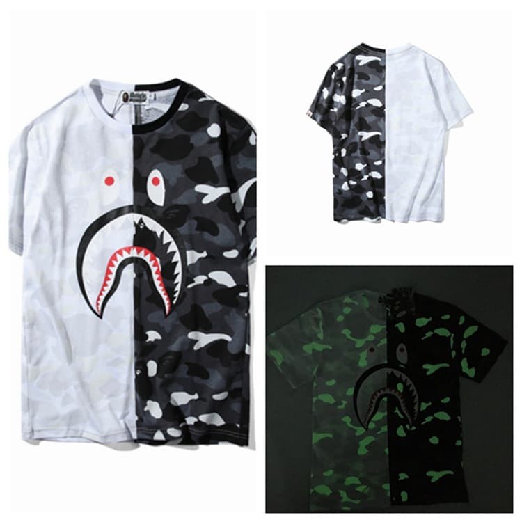 Áo thun Bape camo cá mập,áo phông Bape camo cá mập,tee Bape shark