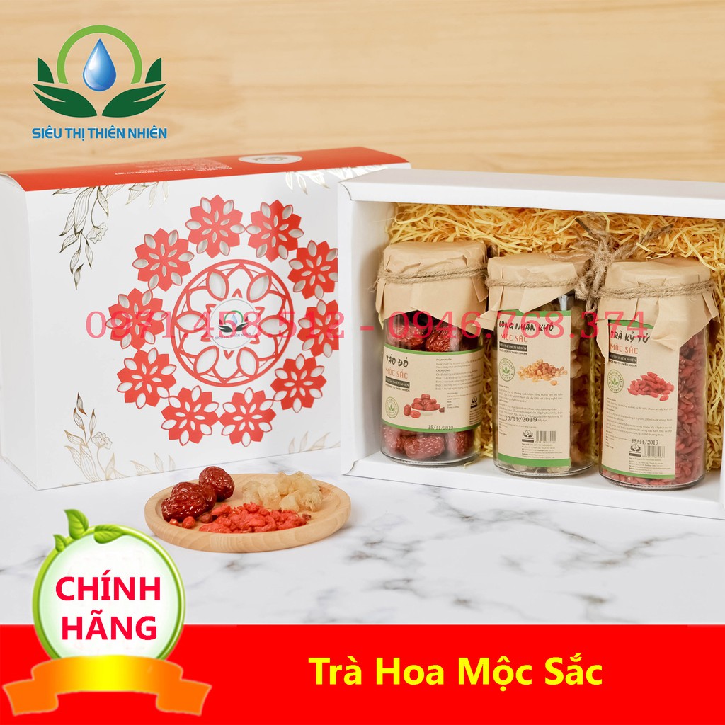 Sét quà tặng thảo mộc cao cấp :Trà Kỷ Tử, Táo Đỏ, Long Nhãn